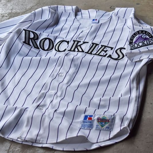 90’s RUSSELL ATHLETIC MLB Colorado Rockies ベースボールシャツ USA製 231005