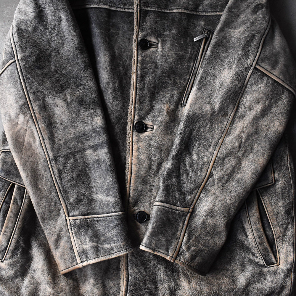 90’s Trapper レザージャケット カーコート 鬼フェード 251118H