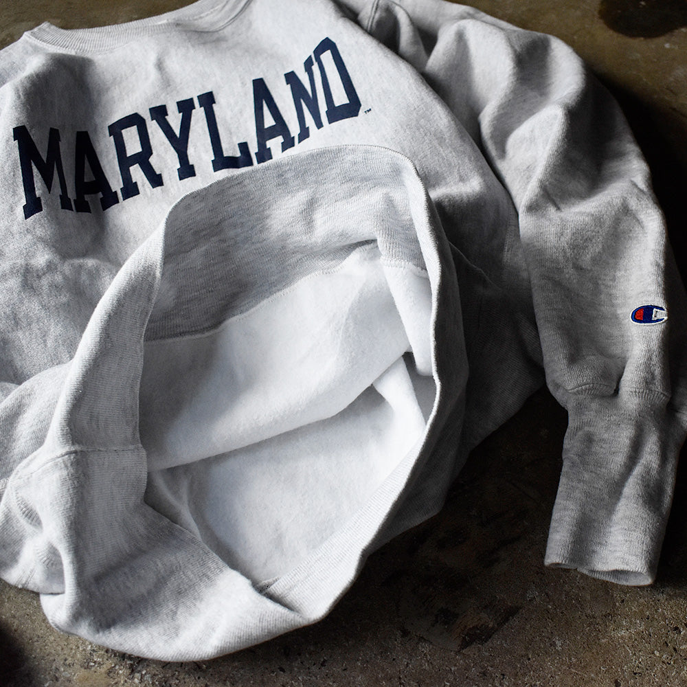 チャンピオン リバースウィーブ MARYLAND スウェット 1990年 杢グレー メキシコ製 ヴィンテージ