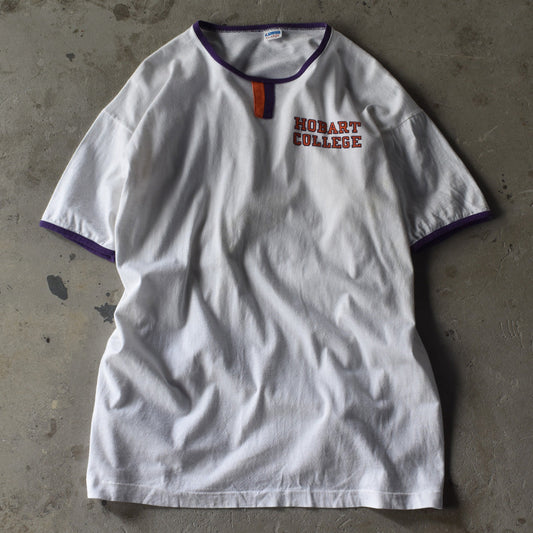 70's Champion 初期バータグ! “HOBART COLLEGE” チョコチン リンガー Tシャツ USA製 230920H