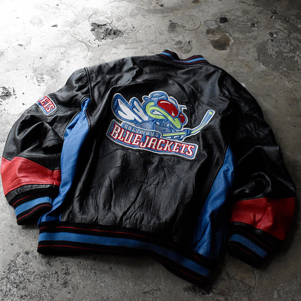 90's NHL “Columbus Blue Jackets レザージャケット 231005H