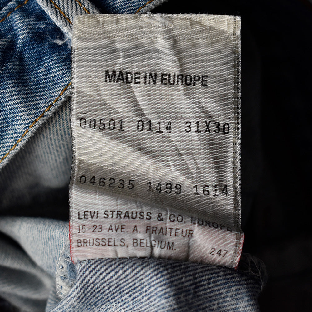 90's ダメージ！ Levi's 501 デニムパンツ Euro製 231009H