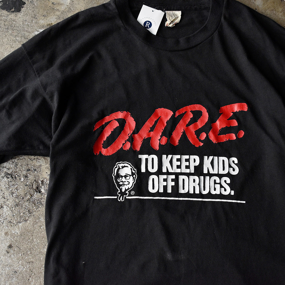 D.A.R.E. カーネル・サンダース TO KEEP KIDS OFF DRUGS Tシャツ 1990年 ヴィンテージ