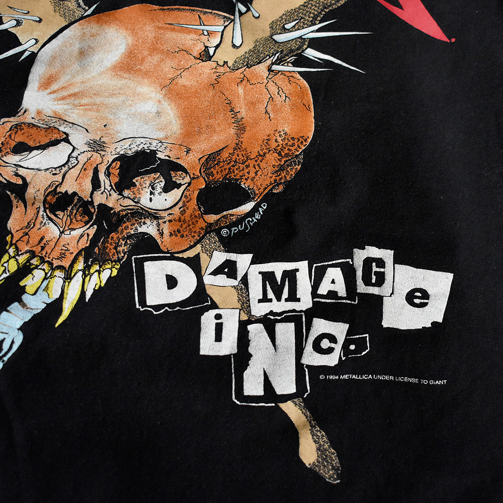 90's Metallica×PUSHEAD “DAMAGE INC” Tour Tシャツ 240128H
