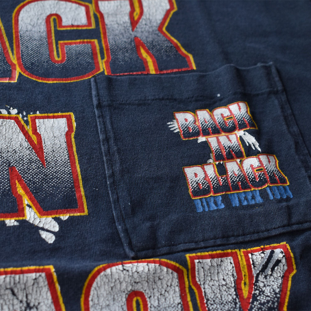 90's　"Back in Black Bike Week 1994 Daytona Beach" ポケット付き バイクTシャツ　USA製 　230713