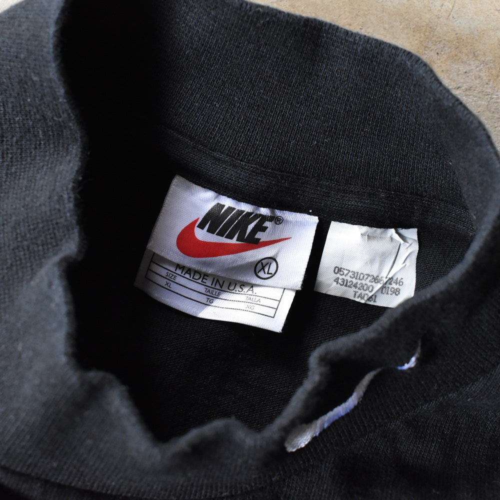 90’s NIKE ロゴ刺繍 モックネック ロングスリーブTシャツ USA製 240718