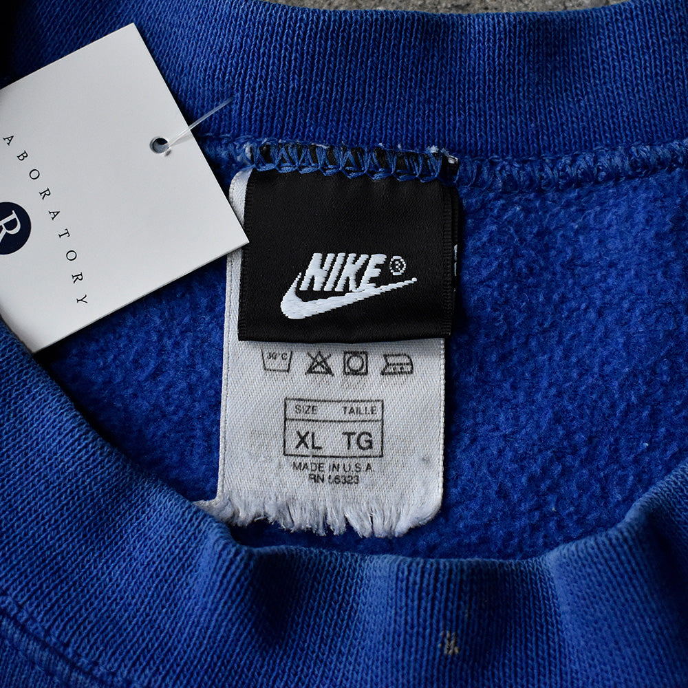 90's ペンキ！ NIKE ロゴ刺繍スウェット USA製 230923H