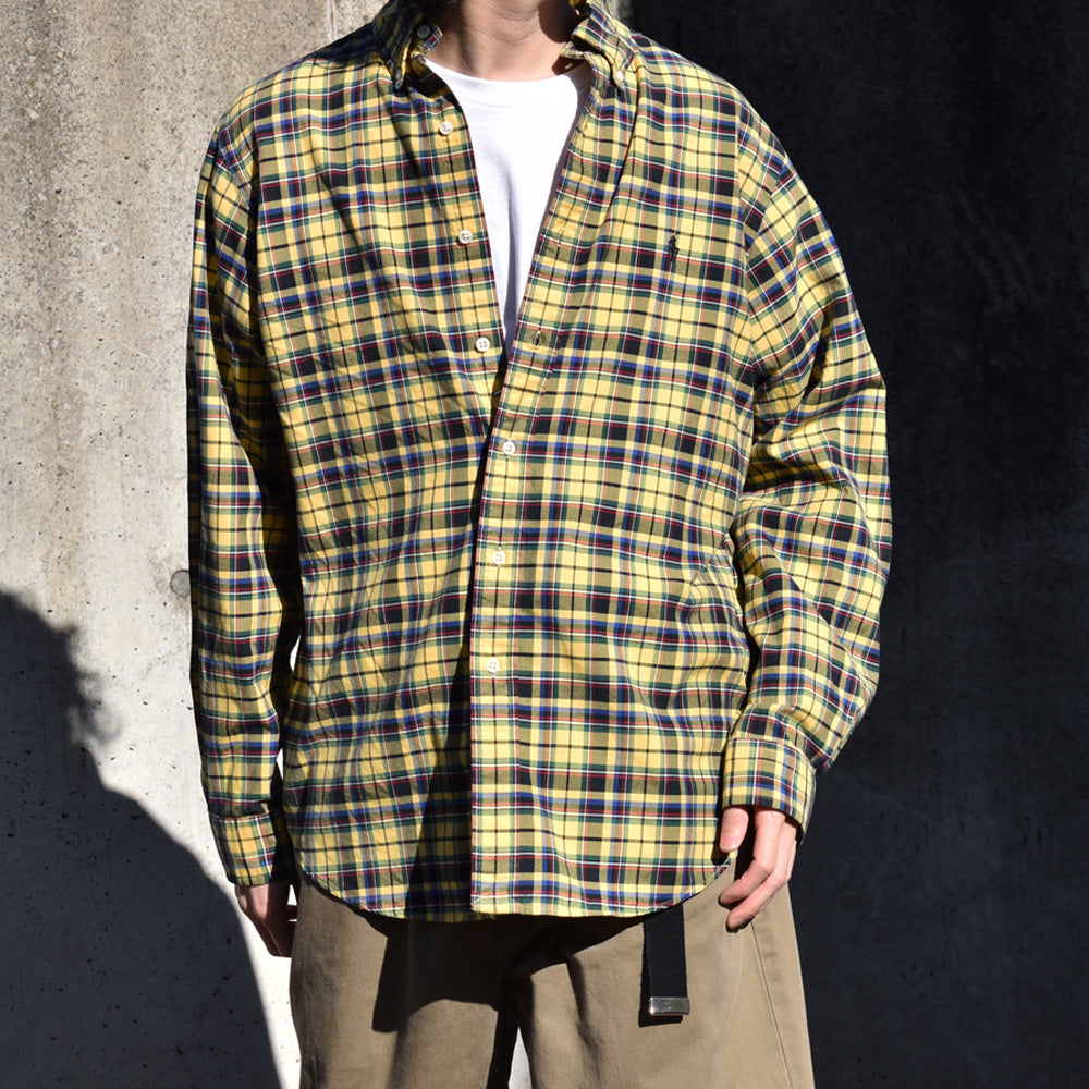 90's Ralph Lauren “CLASSIC FIT” タータンチェック ボタンダウンシャツ 240327 S2072