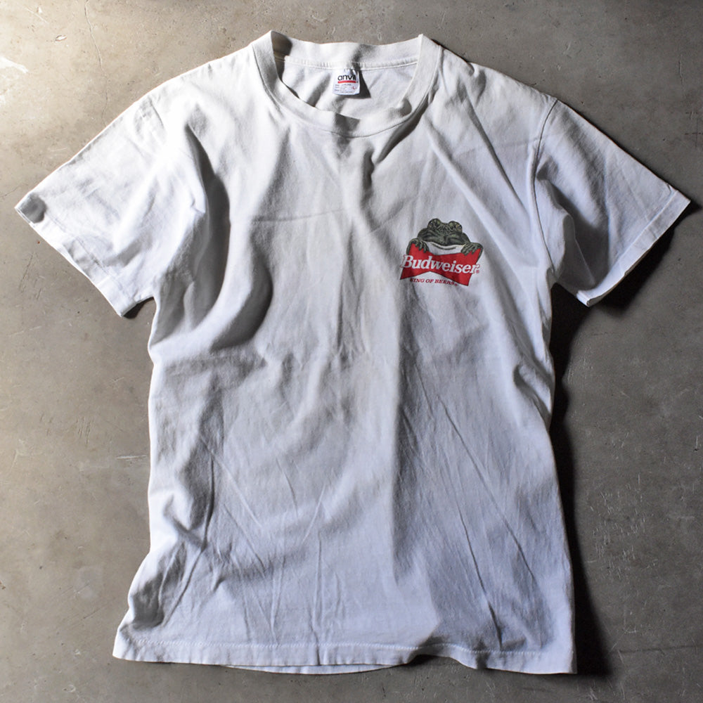 90's anvil “Budweiser / JUMP ON A BUD” カエル ビール 企業 Tシャツ USA製 240419