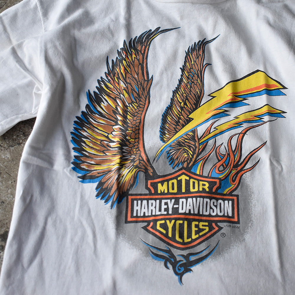 Y2K Harley-Davidson “Wing Logo” Tシャツ ホワイトカラー USA製 250508H