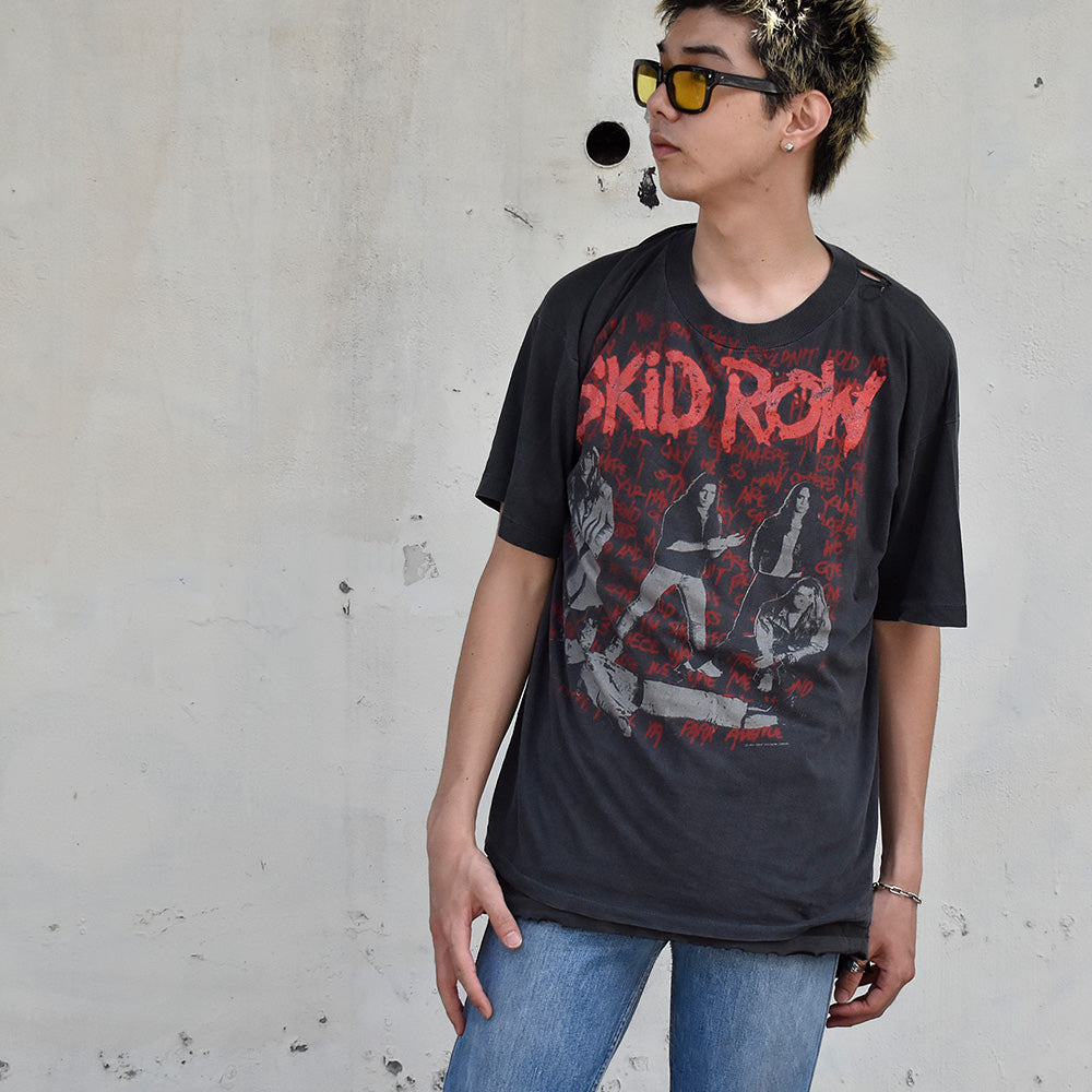 90's SKID ROW "I SURVIVED SKID ROW LIVE" ロック Tシャツ 250724H