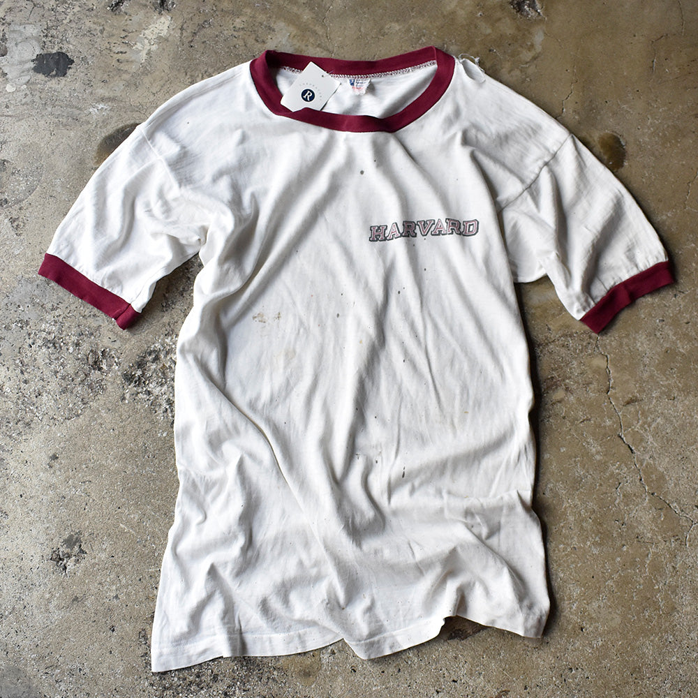 60's Champion “HARVARD” 染み込み リンガーTシャツ USA製 240528H