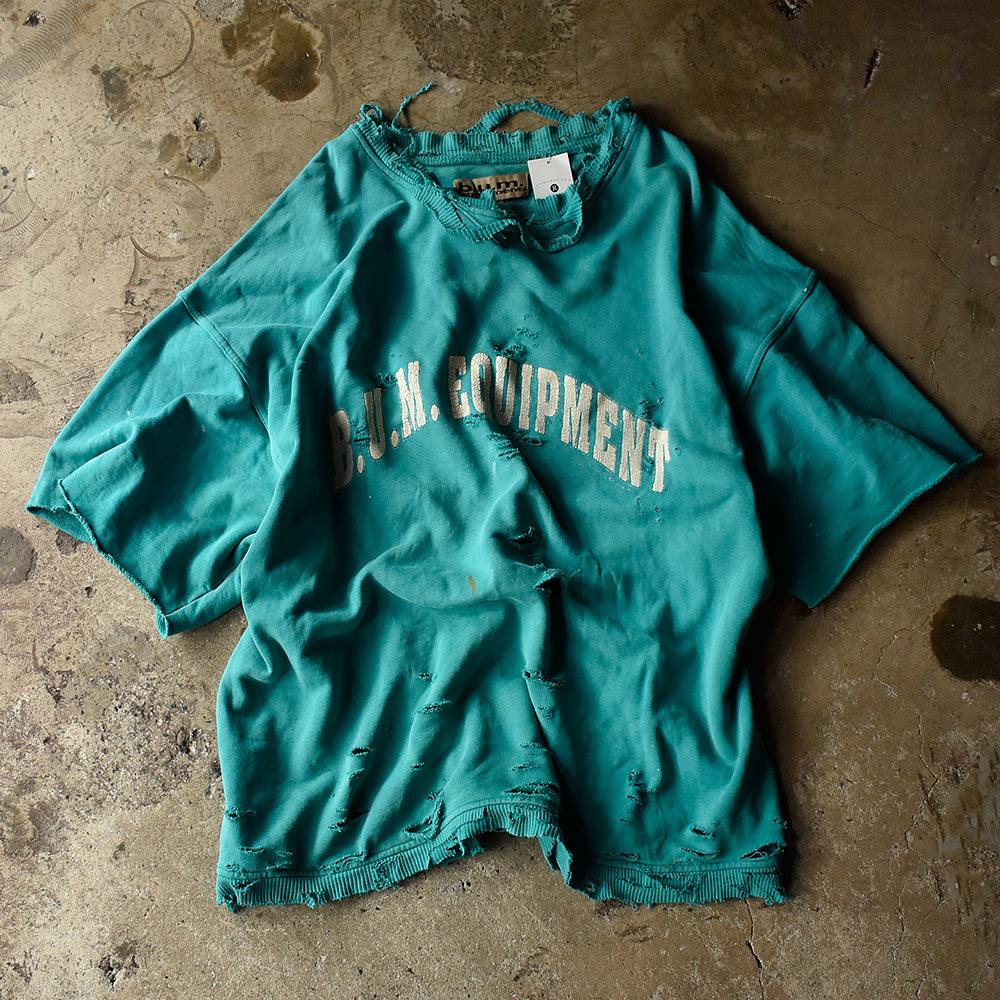 90's ボロ！b.u.m.equipment カットオフ ショートスリーブ スウェット 231016H