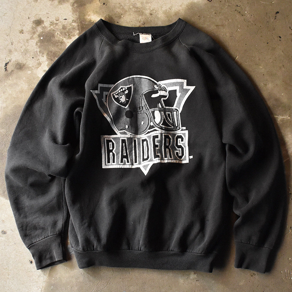 80’s FRUIT OF THE LOOM “NFL Raiders” ラグラン スウェット USA製 240215