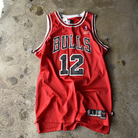 Y2K Reebok “NBA Chicago Bulls / Kirk Hinrich #12” バスケ ゲームシャツ 240824H