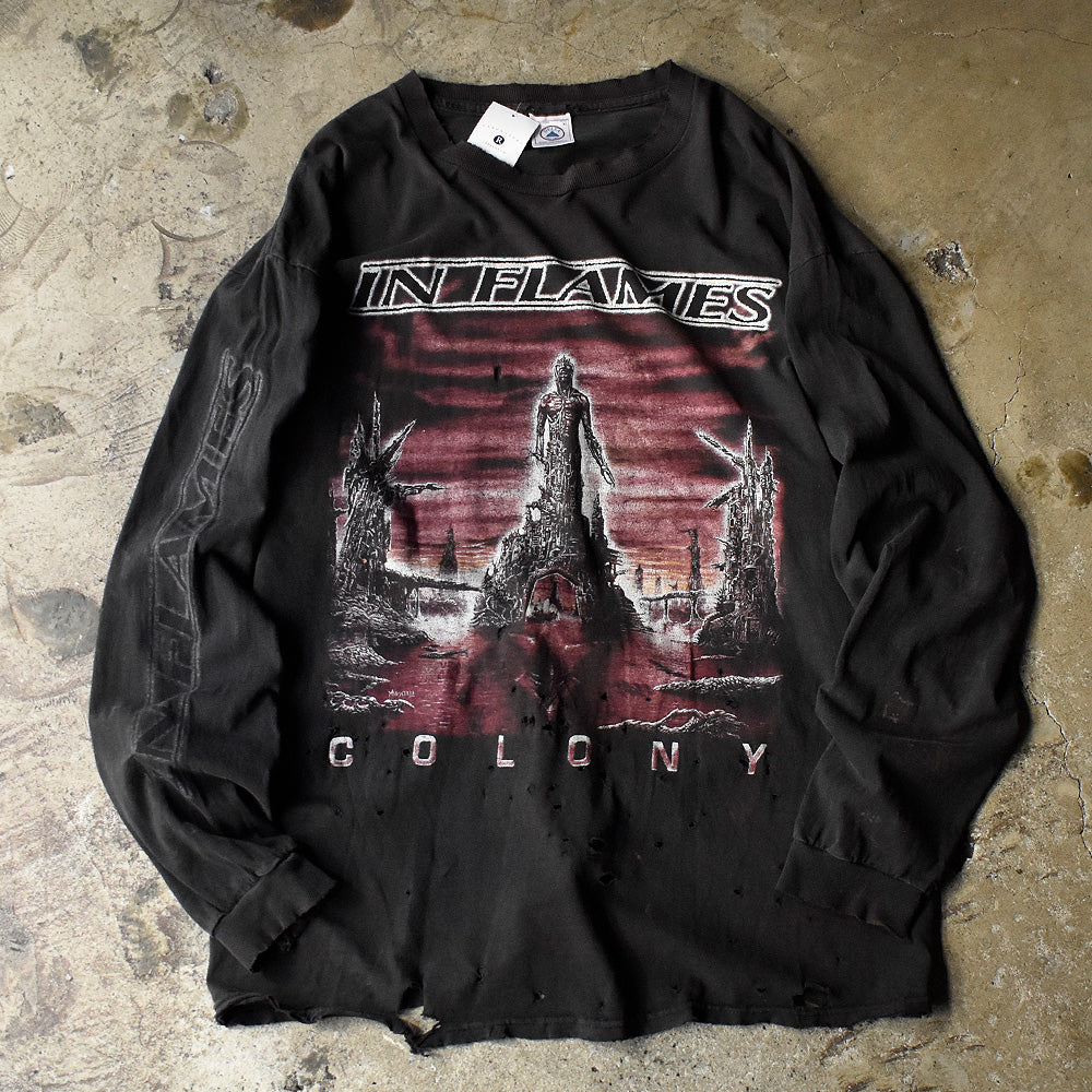 IN FLAMES Colony ジャケットプリント ロングスリーブTシャツ 1999年 ヴィンテージ