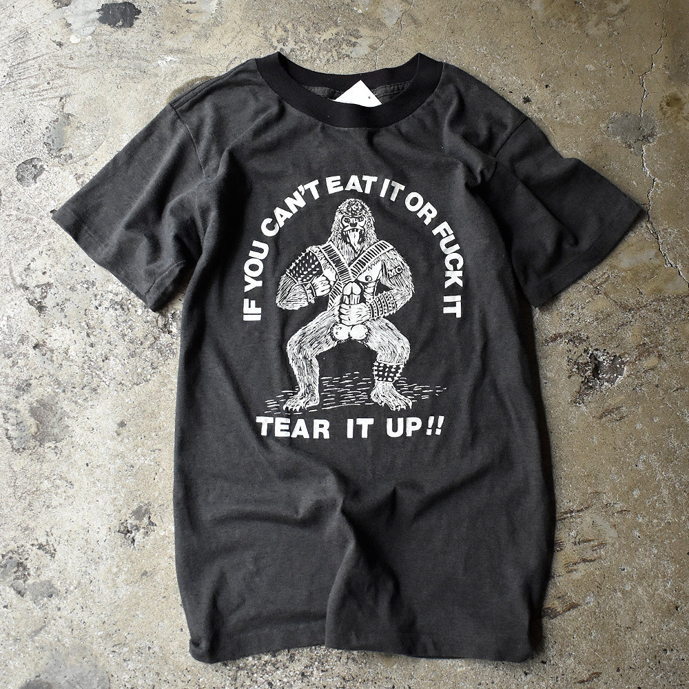 80's “If You Can't Eat It Or Fuck It Tear It Up“ BIKE WEEK MC Tシャツ USA製 240719H