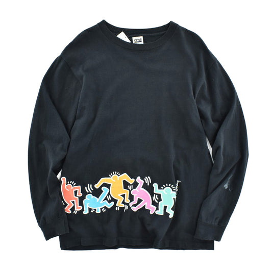 90's Keith Haring "Dancing Figures" ロンT 260213H