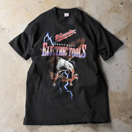 90's "Milwaukee Heavy Duty ELECTRIC TOOLS" Eagle & Thunder! プリント Tシャツ 250422