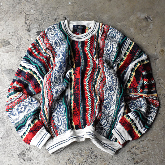 90's COTTON TRADERS 3Dニット 立体編み コットン セーター 240205H