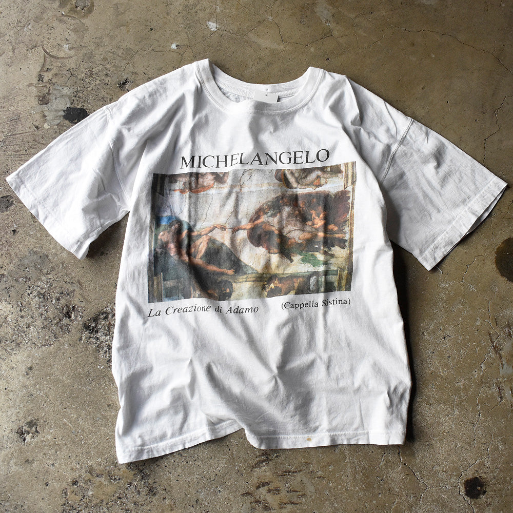 90's MICHELANGELO “Creazione di Adamo” art Tシャツ 240322H