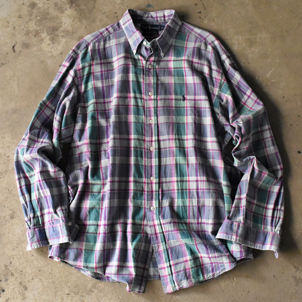 90's Polo Ralph Lauren マドラスチェック シャツ 240327 S2078
