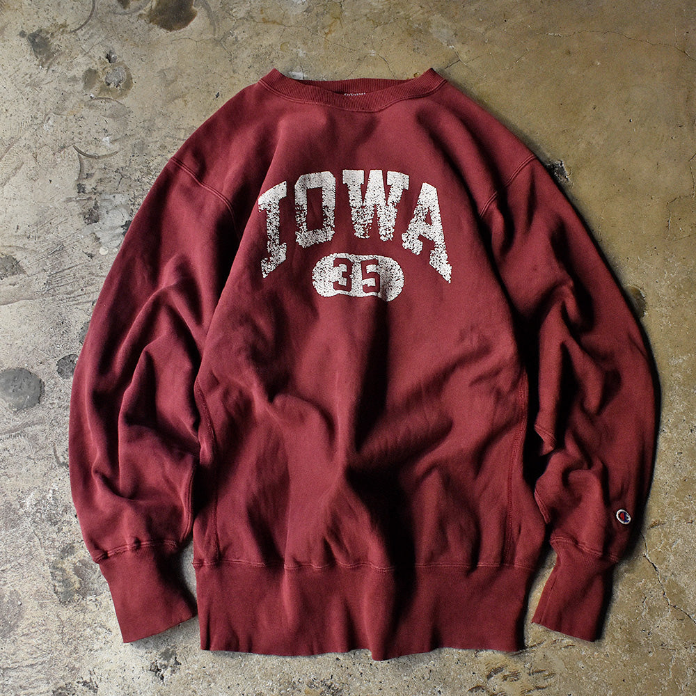 チャンピオン IOWA リバースウィーブ スウェット 1990年 エンジ ヴィンテージ