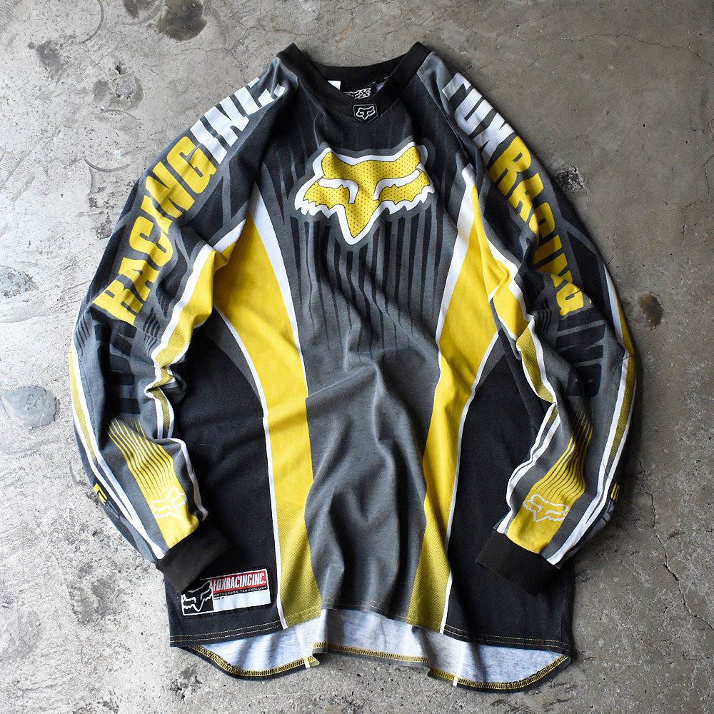 フォックスレーシング ロングスリーブTシャツ 2000年代 ブラック×イエロー 古着
