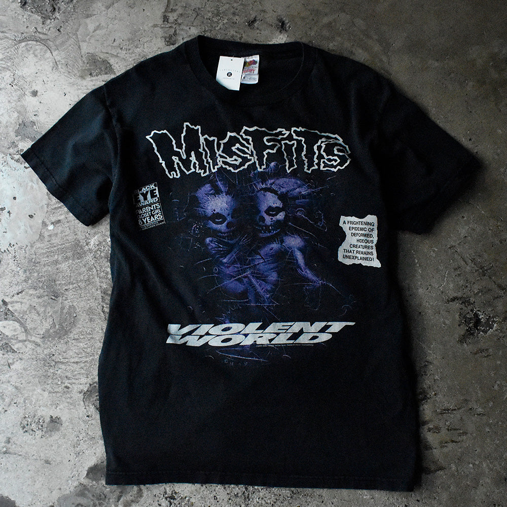 ミスフィッツ Violent World スカルグラフィック Tシャツ 2005年 古着