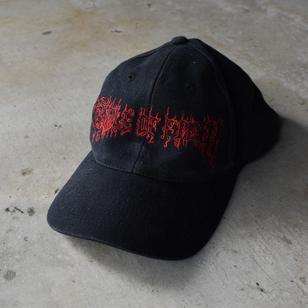 クレイドル・オブ・フィルス Nymphetamine レッド刺繍ロゴ キャップ 2004年 コットン 古着