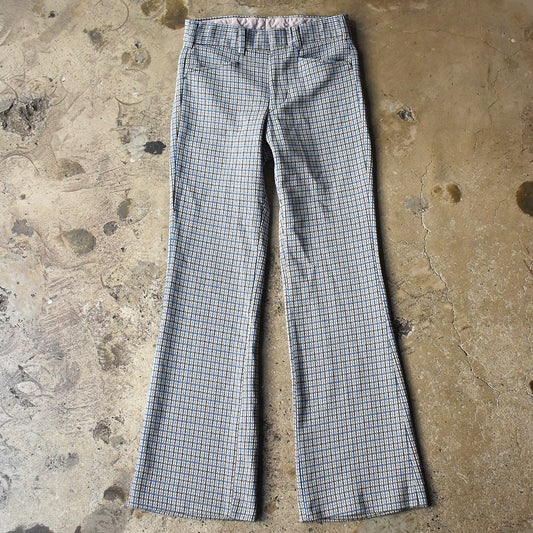 70's PPARIANI チェック柄 フレアパンツ 250328H