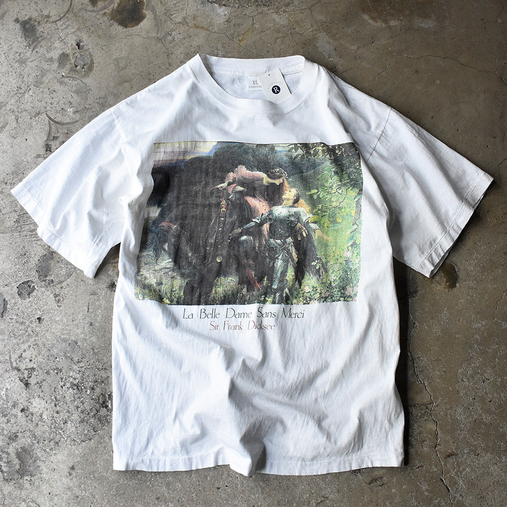 90's Frank Dicksee  “La belle dame sans merci” art Tシャツ 240304H
