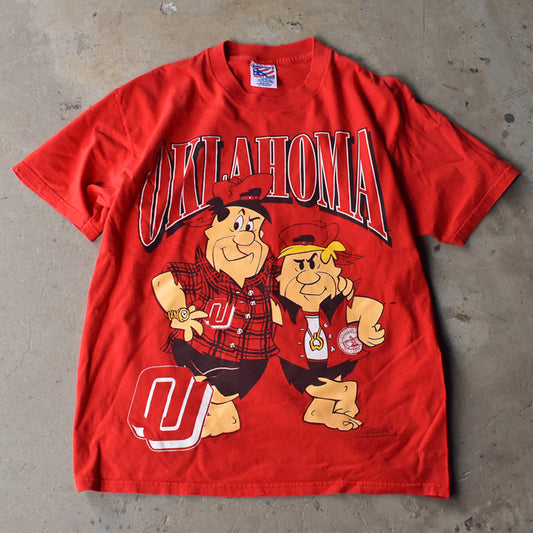 90’s　The Flintstones/原始家族フリントストーン “OKLAHOMA” 両面プリント Tシャツ　USA製　230620