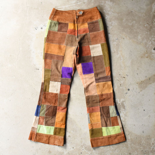 70’s スウェード パッチワーク フレアパンツ 251014H