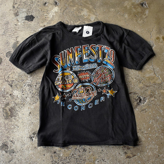 70's “SunFest '79“ The Cars/Eddie Money/The Beach Boys/Flo & Eddie ロック Tシャツ 250731H