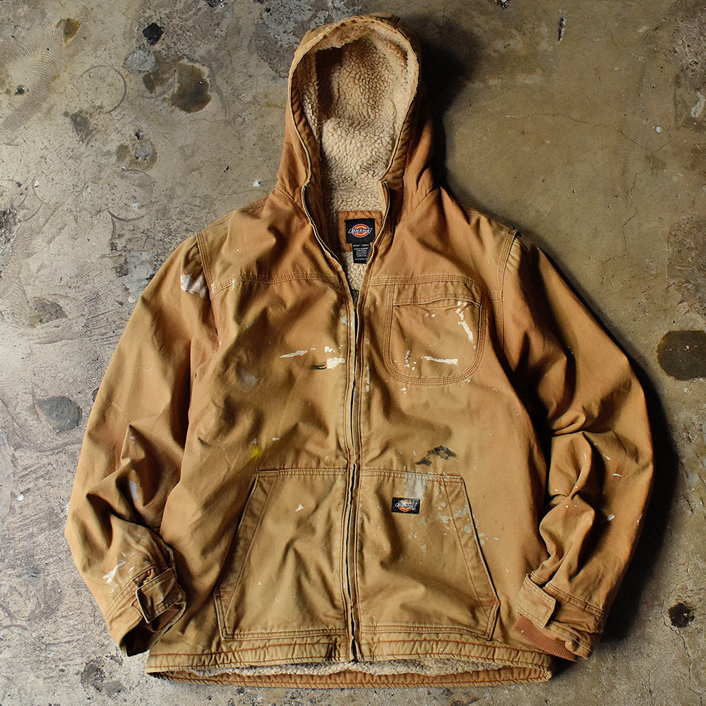 90's ペンキ！ Dickies フード付き ダックジャケット ボアライナー 231202H