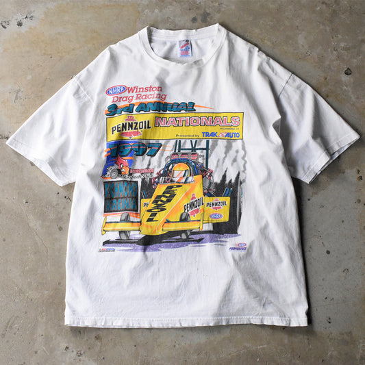 90's NHRA Winston Drag Racing レーシングプリント Tシャツ 250518
