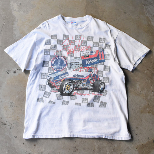 90’s Steve Kinser “Valvoline Racing” チェッカーパターン レーシング Tシャツ USA製 250801