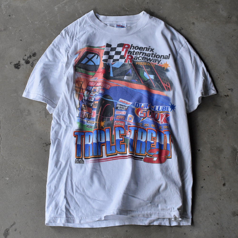 90's Phoenix International Raceway “TRIPLE TREAT” レーシング Tシャツ 231006