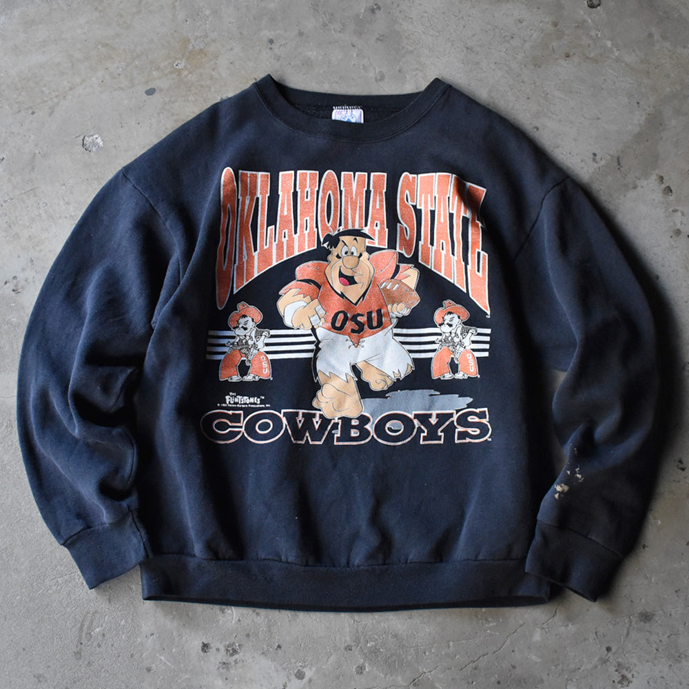 90's OKLAHOMA STATE COWBOYS × THE FLINTSTONE スウェット 231018