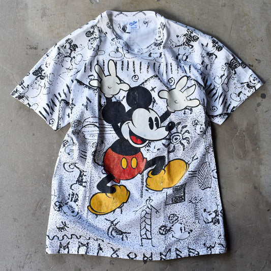 90’s Disney/ディズニー “Mickey” AOPプリント! Tシャツ USA製 230808