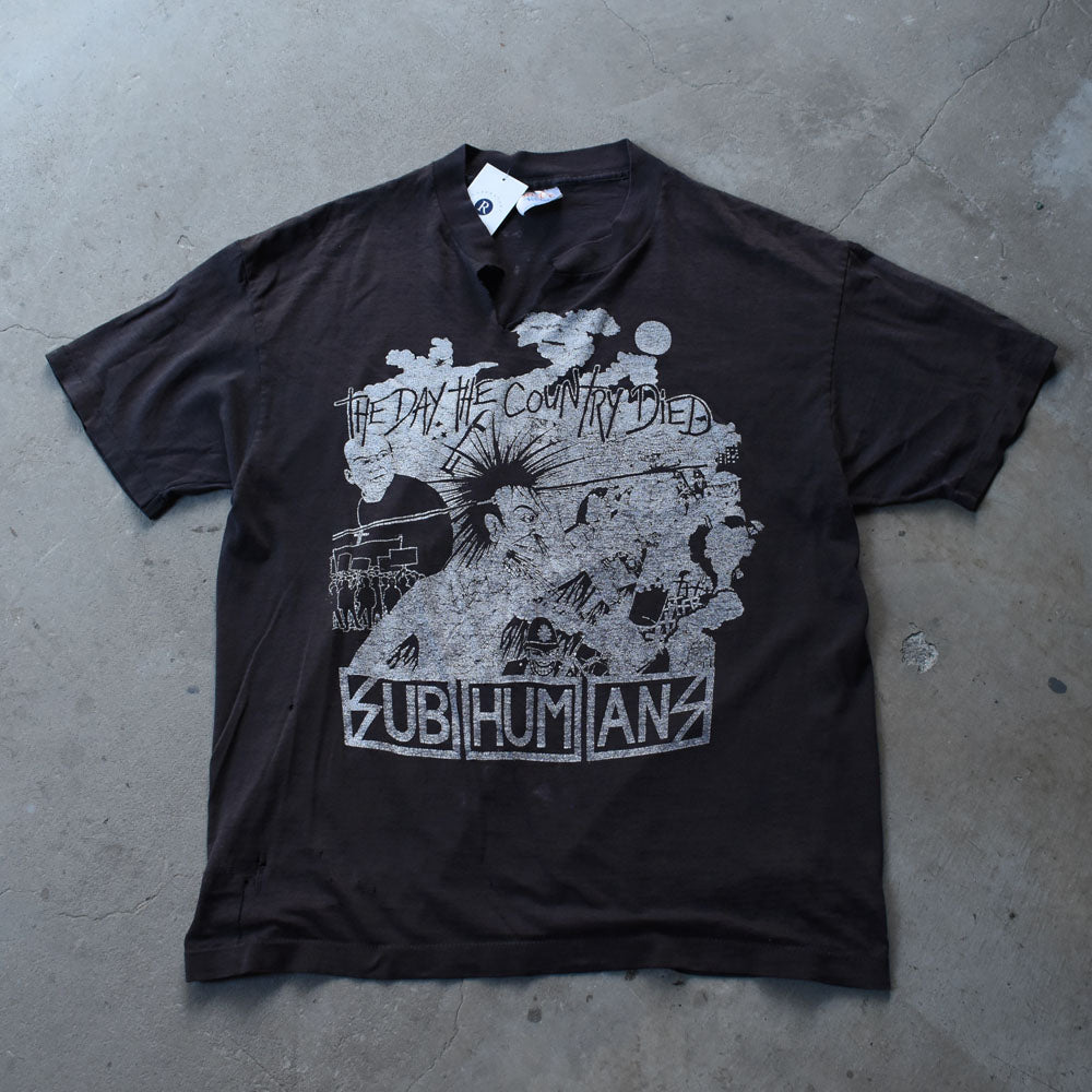 サブヒューマンズ The Day The Country Died アートワーク パンクTシャツ 80年代 ブラック USA製 ヴィンテージ