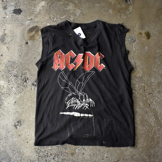 80's AC/DC “Fly on the Wall“ 1985 Tour ノースリーブ ロック Tシャツ 250808H