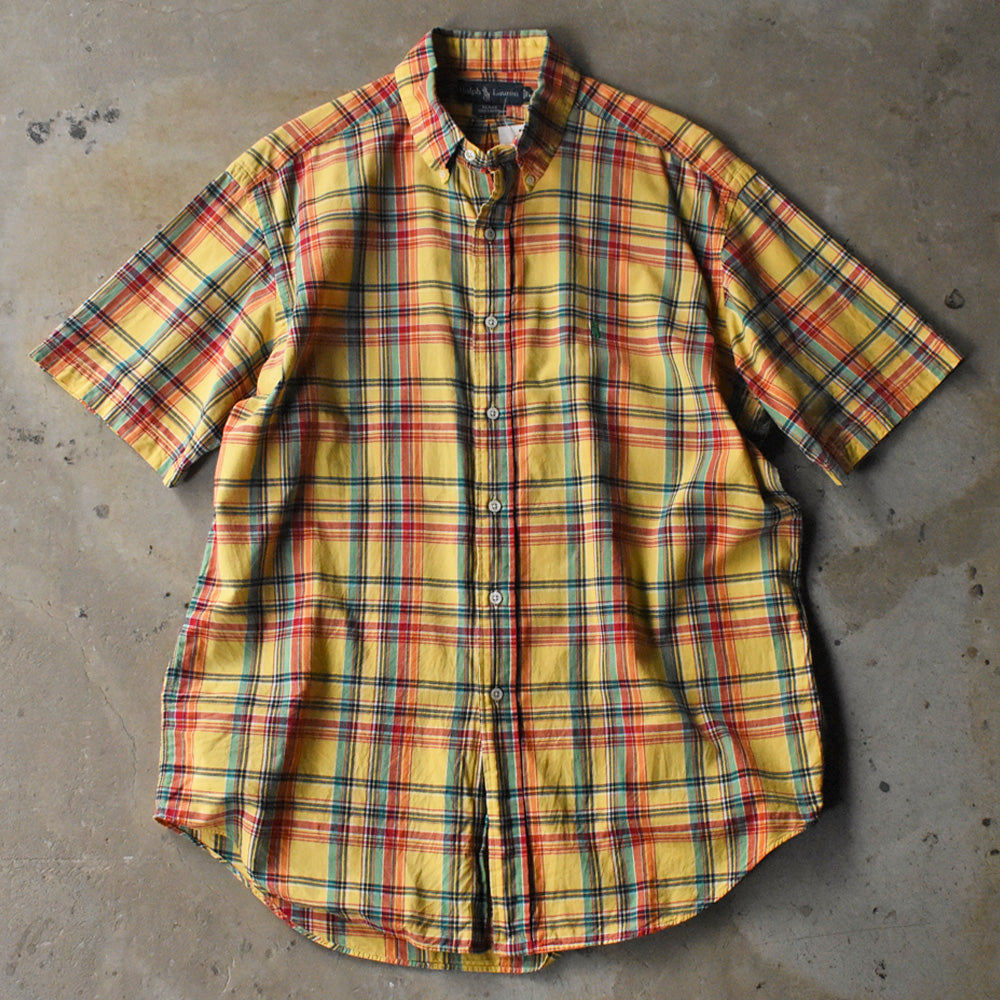 90's Ralph Lauren “BLAKE” マドラスチェック 半袖 ボタンダウンシャツ 240626 S2143