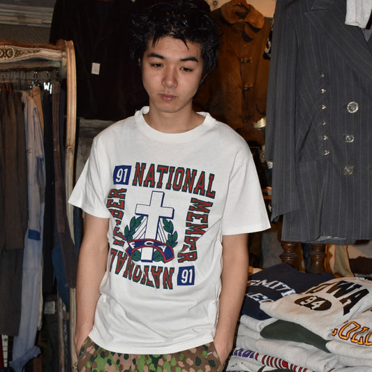 90’s Champion トリコタグ “NATIONAL MEMBER '91 FCA” 染み込みプリント Tシャツ USA製 260512H