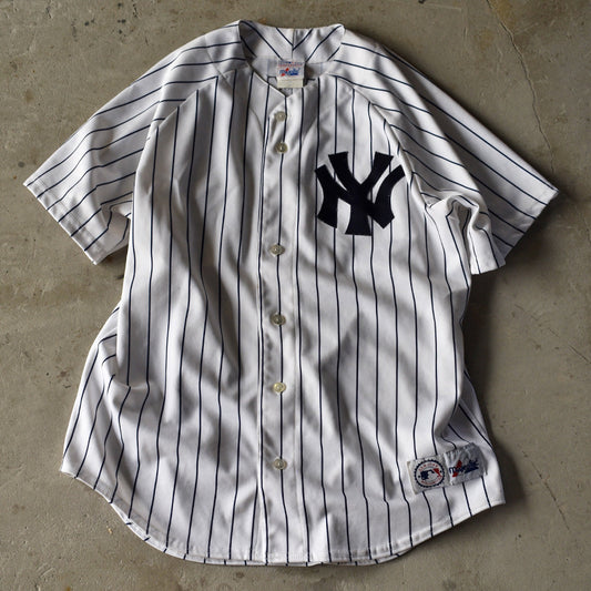 Y2K　MLB NY Yankees/ニューヨーク・ヤンキース “Jason Giambi #25” Majestic ベースボールシャツ　USA製　221003
