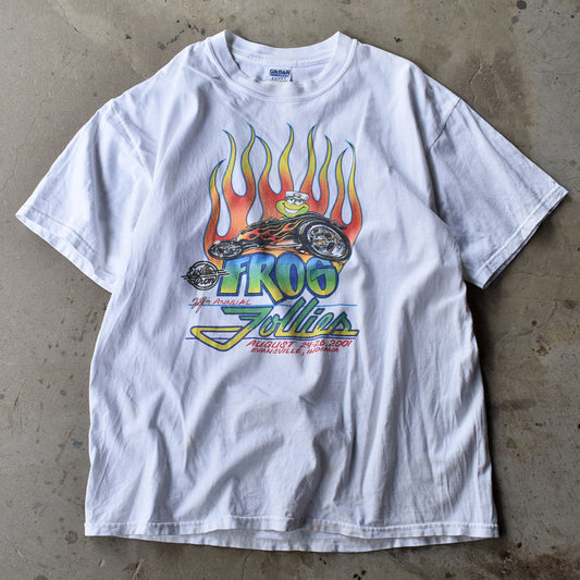 Y2K Frog Follies Evansville Indiana レーシングTシャツ 230516