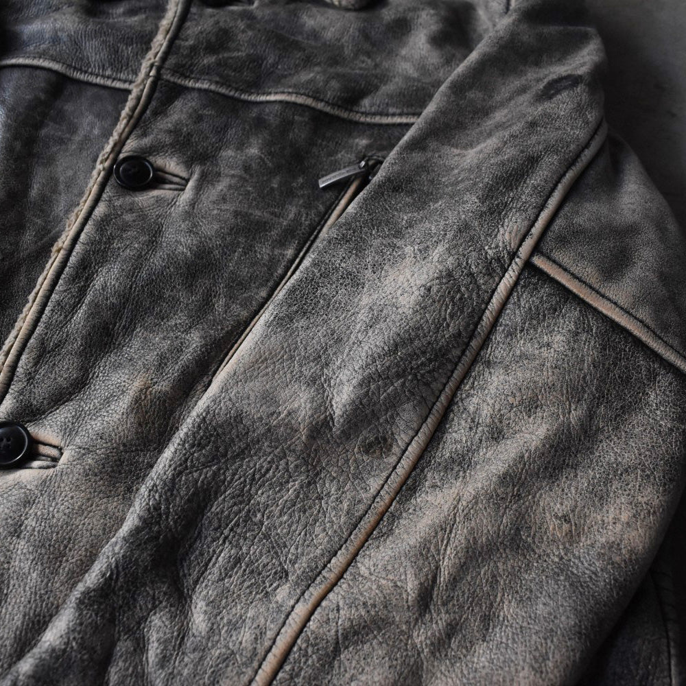 90’s Trapper レザージャケット カーコート 鬼フェード 251118H