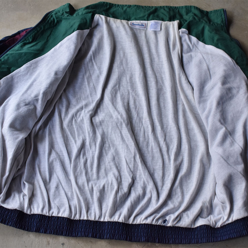 90’s Reebok 裏地付き ビッグロゴ ナイロン トラックジャケット 240526