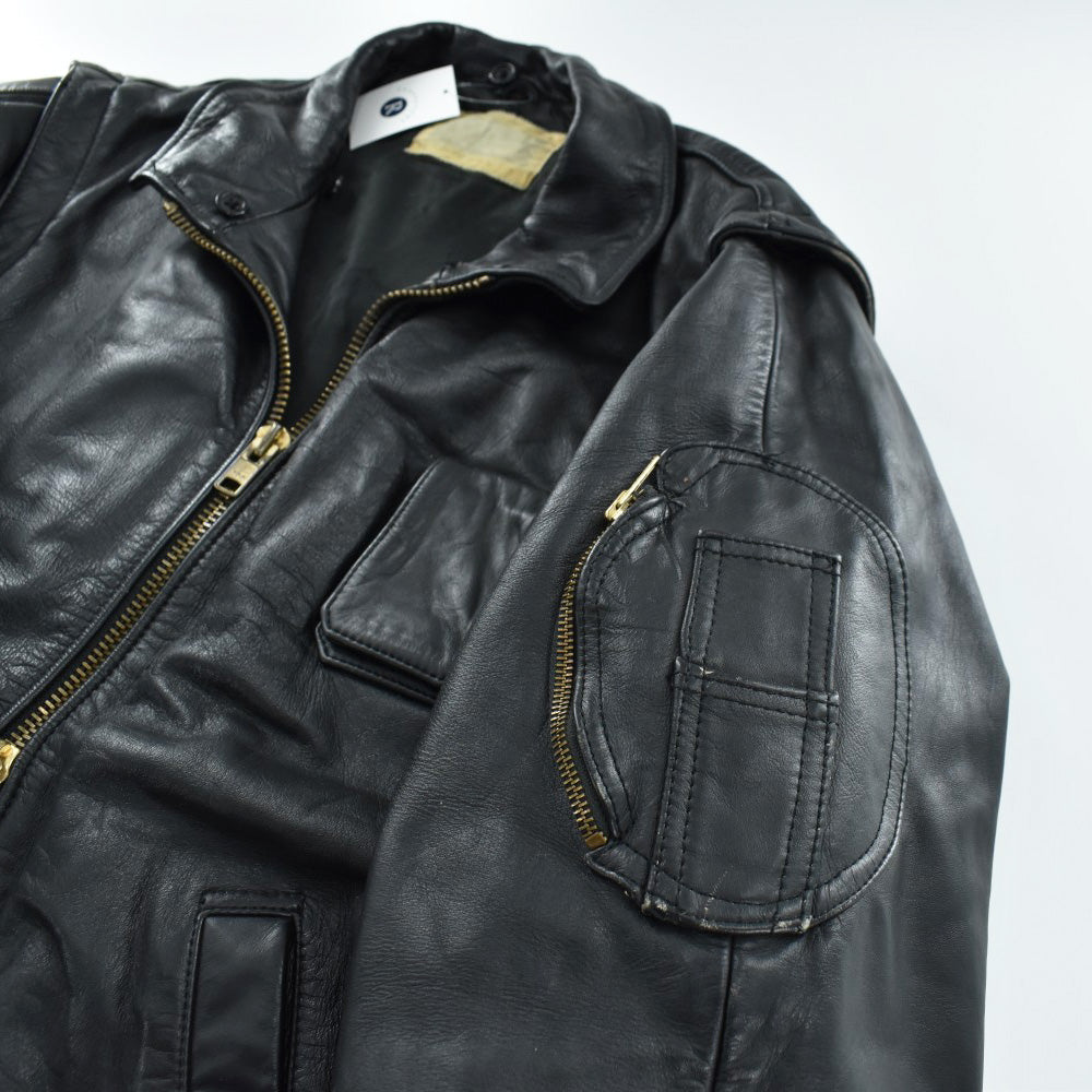 80's フランス軍 レザー フライトジャケット 黒 260116H – LABORATORY®